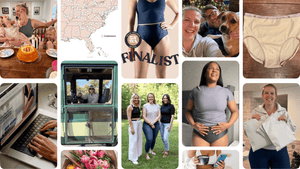 A collage of images representing top moments in Hem Support Wear's 2025 Year, including launching a refreshed website and beige garments